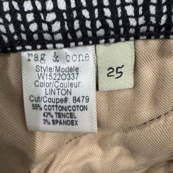 Rag & Bone Jeans Pants Women's 25 Black White Skinny Zip Ankle Made USA Linton - Picture 9 of 10